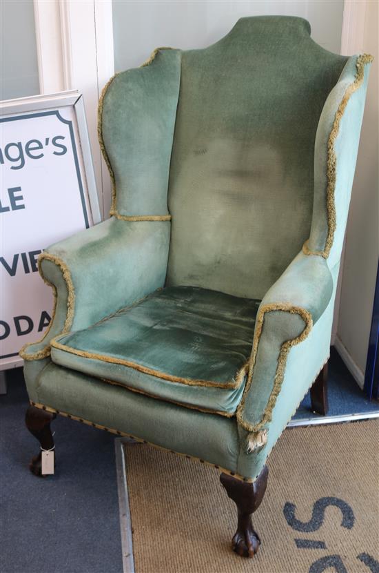 A George I style wing armchair